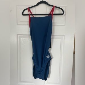 Brand New Speedo Endurance Plus Swimsuit- Navy/Red